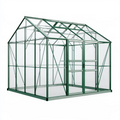 Gewächshaus 190 x 190 x 195 cm Aluminium Grün Transparent mit Schiebetür