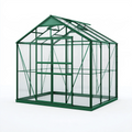 Gewächshaus 190 x 190 x 195 cm Aluminium Grün mit transparenten Hohlkammerplatten und Dachfenster