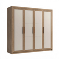 Kleiderschrank 200 x 60 x 200 cm Holzwerkstoff Braun Beige 4-türig Modern