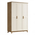 Kleiderschrank 120 x 52 x 190 cm Holzwerkstoff Weiß Eichefarben Drehtüren Skandinavischer Stil