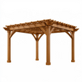 Gartenpergola 300 x 300 x 240 cm aus Holz in Naturbraun - offene Rankhilfe für Terrasse und Garten