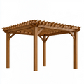 Gartenpergola 300 x 300 x 230 cm aus Holz Braun mit offenem Lamellendach